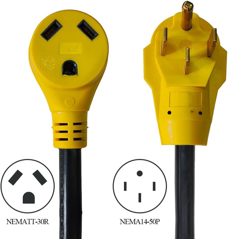 CAMPELIFY RV Power Adapter Camper Cord-50amp Male to 30amp Female,12 Inch 10/3 STW NEMA14-50P 50 Amp Male Plug to TT-30R 30 Amp Female Receptacle,Rated for 30A/125V(CR5030) - Image 2